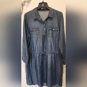 Denim Button-Up Dress